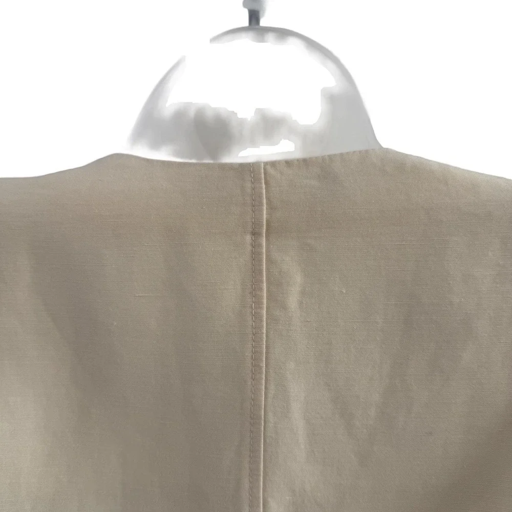 Vintage Max Mara Jacket Womens Large White Linen Silk Cropped Made‎ Italy Blazer